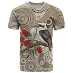 Kookaburra Bottlebrushes Personalised T Shirt Aboriginal Australian Dot Painting - Aussie Hoodie