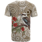 Kookaburra Bottlebrushes Personalised T Shirt Aboriginal Australian Dot Painting - Aussie Hoodie