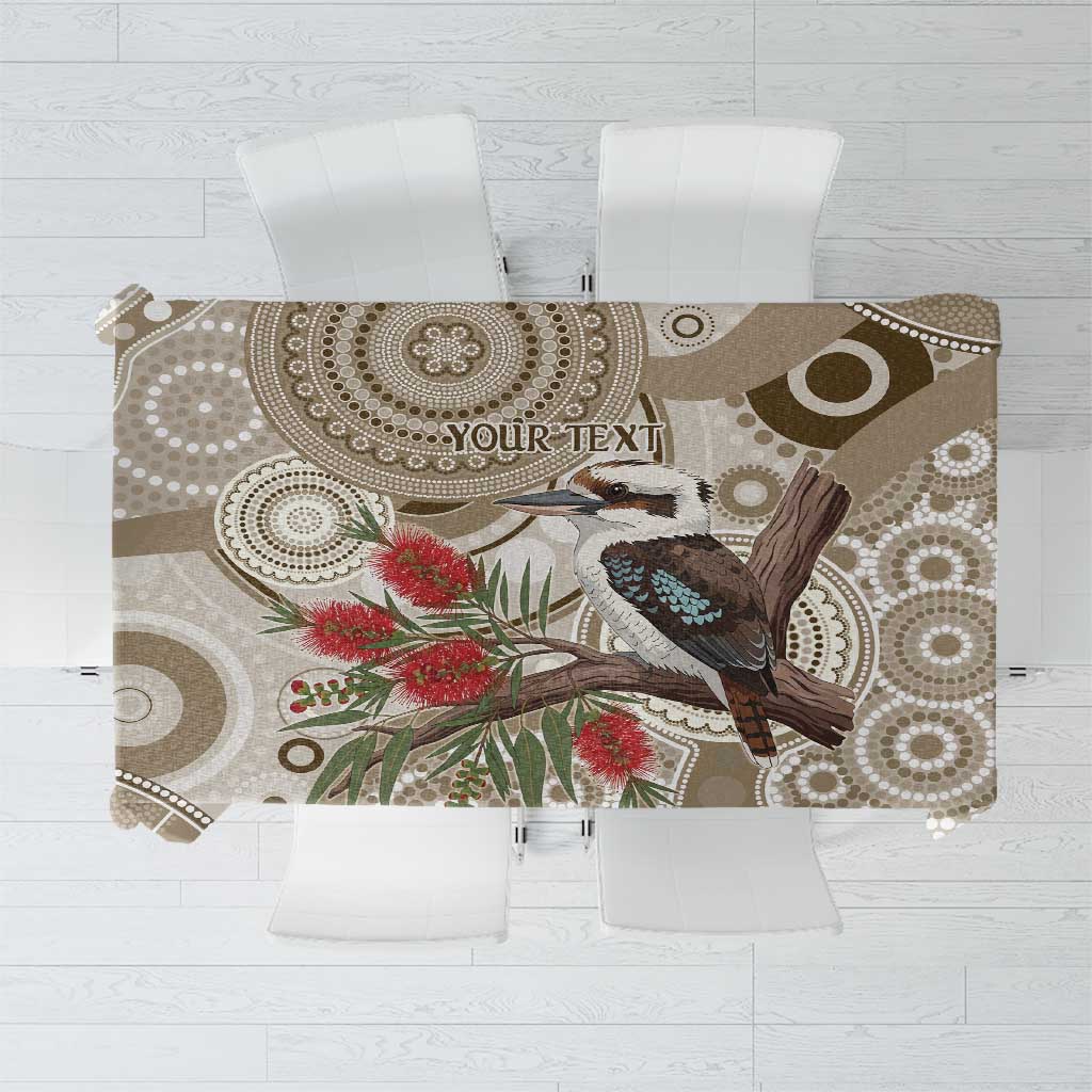 Kookaburra Bottlebrushes Personalised Tablecloth Aboriginal Australian Dot Painting - Aussie Hoodie