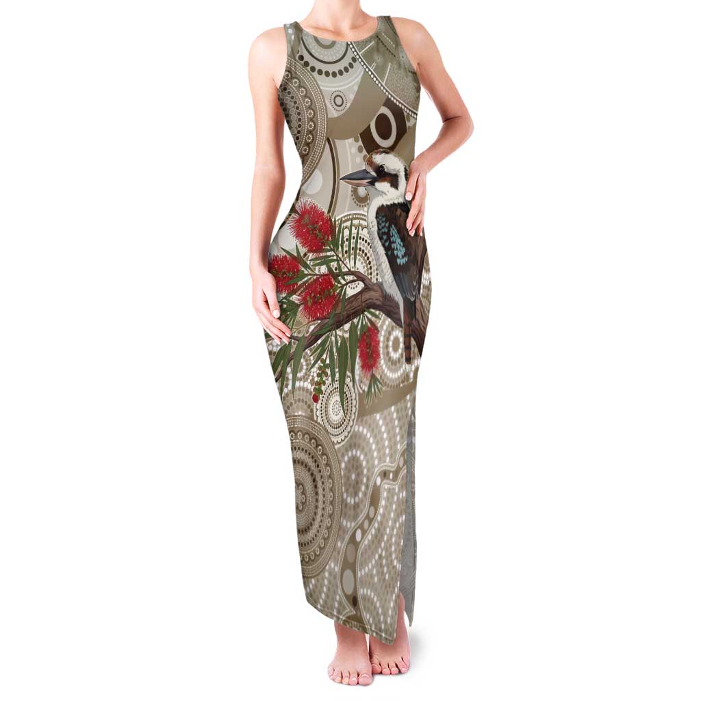Kookaburra Bottlebrushes Personalised Tank Maxi Dress Aboriginal Australian Dot Painting - Aussie Hoodie