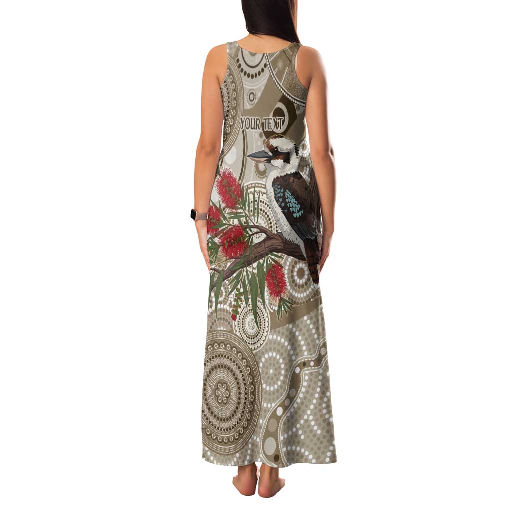 Kookaburra Bottlebrushes Personalised Tank Maxi Dress Aboriginal Australian Dot Painting - Aussie Hoodie