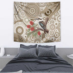 Kookaburra Bottlebrushes Personalised Tapestry Aboriginal Australian Dot Painting - Aussie Hoodie