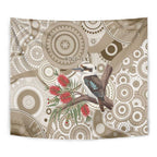Kookaburra Bottlebrushes Personalised Tapestry Aboriginal Australian Dot Painting - Aussie Hoodie