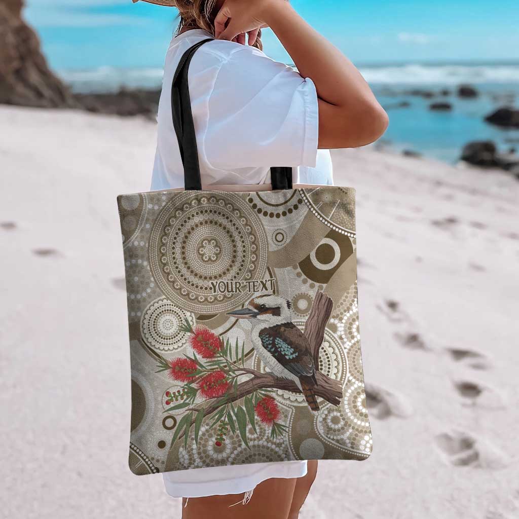 Kookaburra Bottlebrushes Personalised Tote Bag Aboriginal Australian Dot Painting - Aussie Hoodie