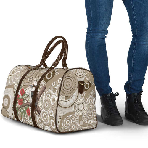 Kookaburra Bottlebrushes Personalised Travel Bag Aboriginal Australian Dot Painting - Aussie Hoodie