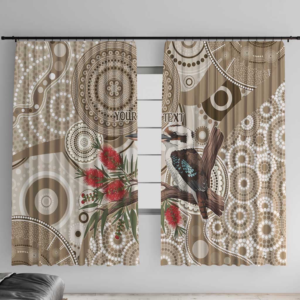 Kookaburra Bottlebrushes Personalised Window Curtain Aboriginal Australian Dot Painting - Aussie Hoodie