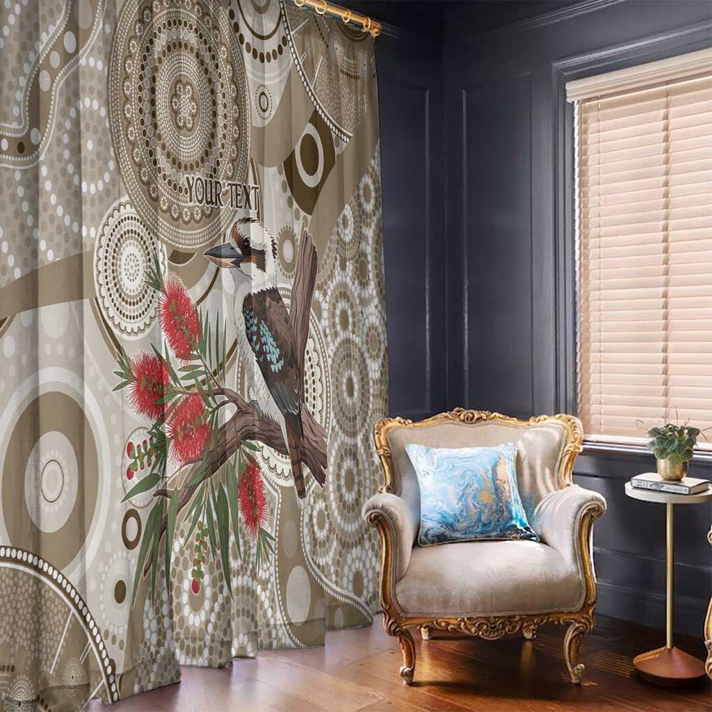 Kookaburra Bottlebrushes Personalised Window Curtain Aboriginal Australian Dot Painting - Aussie Hoodie