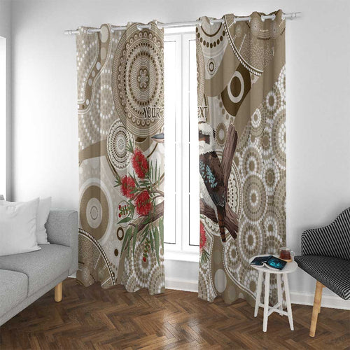 Kookaburra Bottlebrushes Personalised Window Curtain Aboriginal Australian Dot Painting - Aussie Hoodie