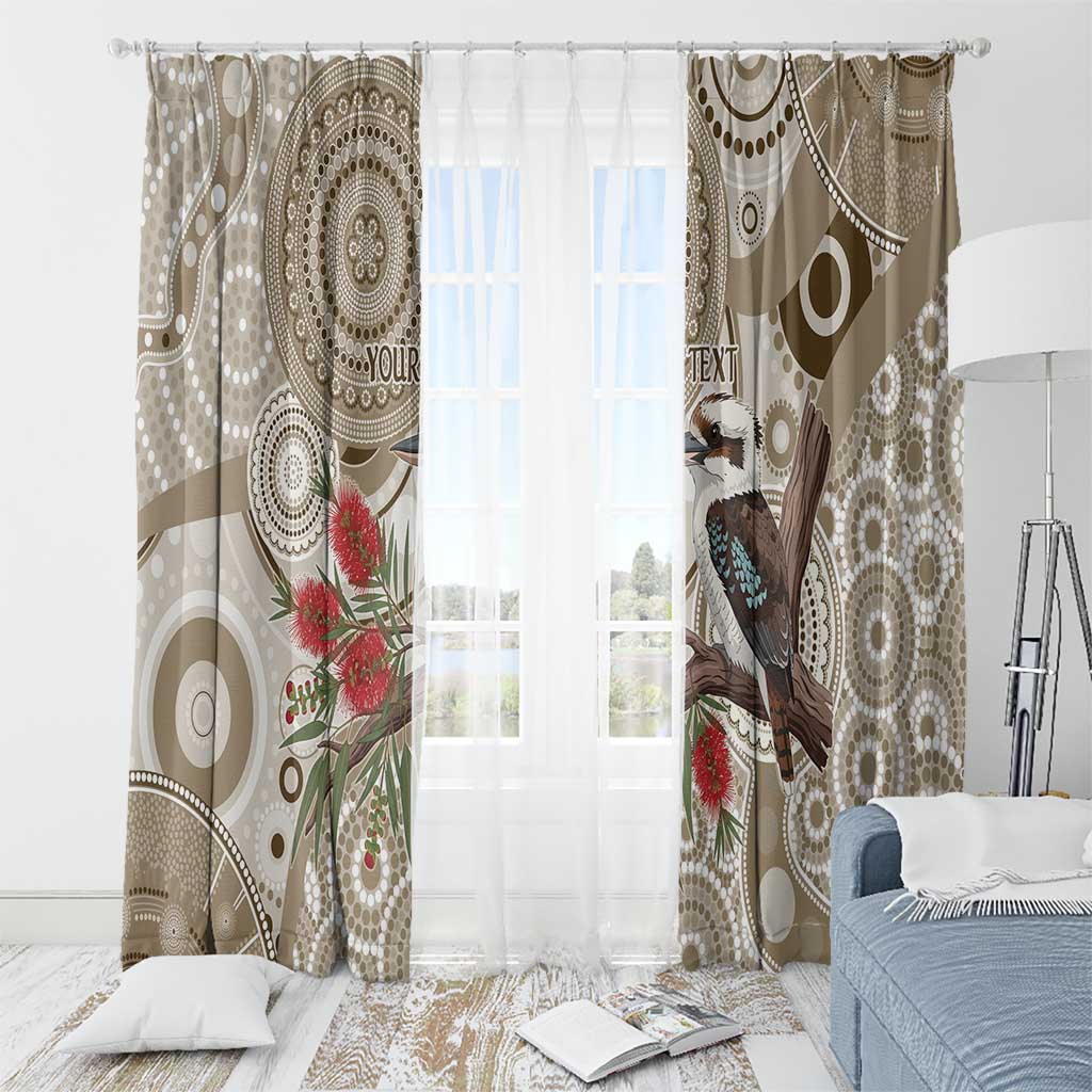 Kookaburra Bottlebrushes Personalised Window Curtain Aboriginal Australian Dot Painting - Aussie Hoodie