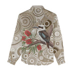 Kookaburra Bottlebrushes Personalised Women Casual Shirt Aboriginal Australian Dot Painting - Aussie Hoodie