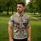Kookaburra Bottlebrushes Personalised Zipper Polo Shirt Aboriginal Australian Dot Painting - Aussie Hoodie