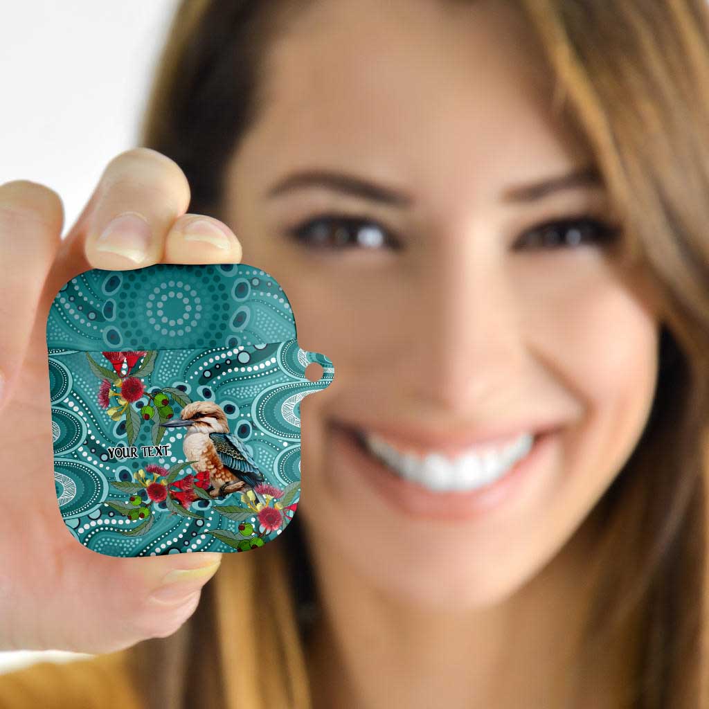 Kookaburra Eucalyptus Personalised AirPods Case Aboriginal Australian Dot Painting - Aussie Hoodie