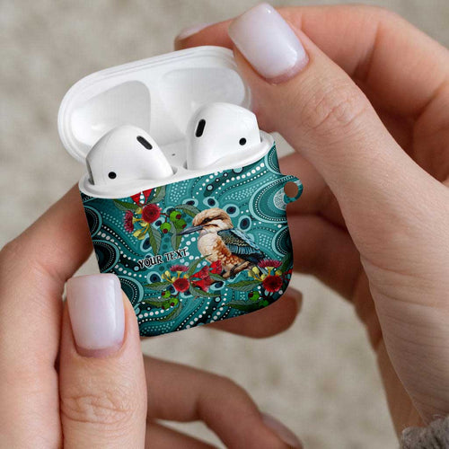 Kookaburra Eucalyptus Personalised AirPods Case Aboriginal Australian Dot Painting - Aussie Hoodie