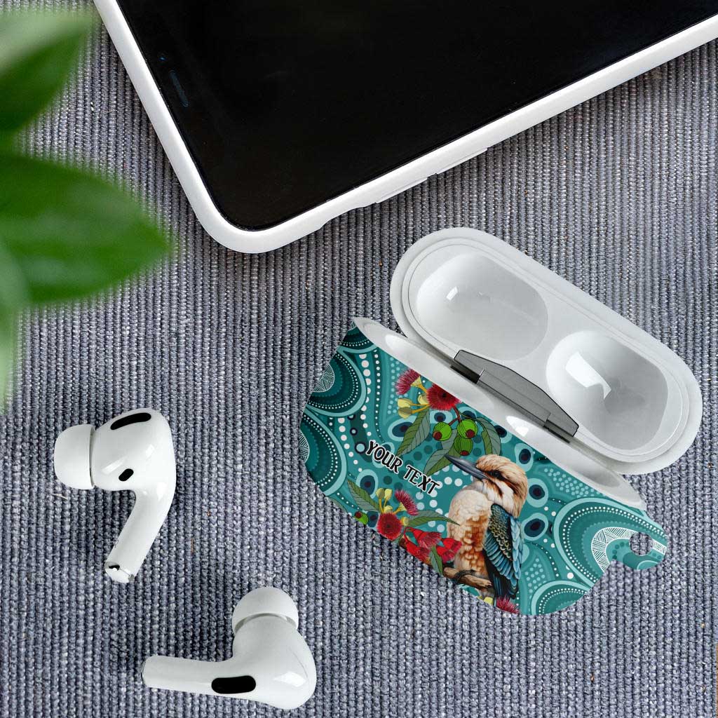 Kookaburra Eucalyptus Personalised AirPods Case Aboriginal Australian Dot Painting - Aussie Hoodie