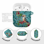 Kookaburra Eucalyptus Personalised AirPods Case Aboriginal Australian Dot Painting - Aussie Hoodie