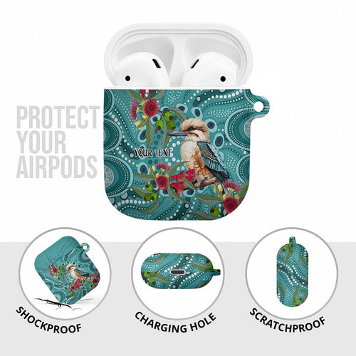 Kookaburra Eucalyptus Personalised AirPods Case Aboriginal Australian Dot Painting - Aussie Hoodie