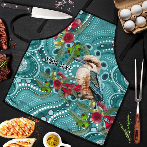 Kookaburra Eucalyptus Personalised Apron Aboriginal Australian Dot Painting - Aussie Hoodie