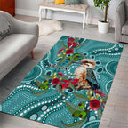 Kookaburra Eucalyptus Personalised Area Rug Aboriginal Australian Dot Painting - Aussie Hoodie