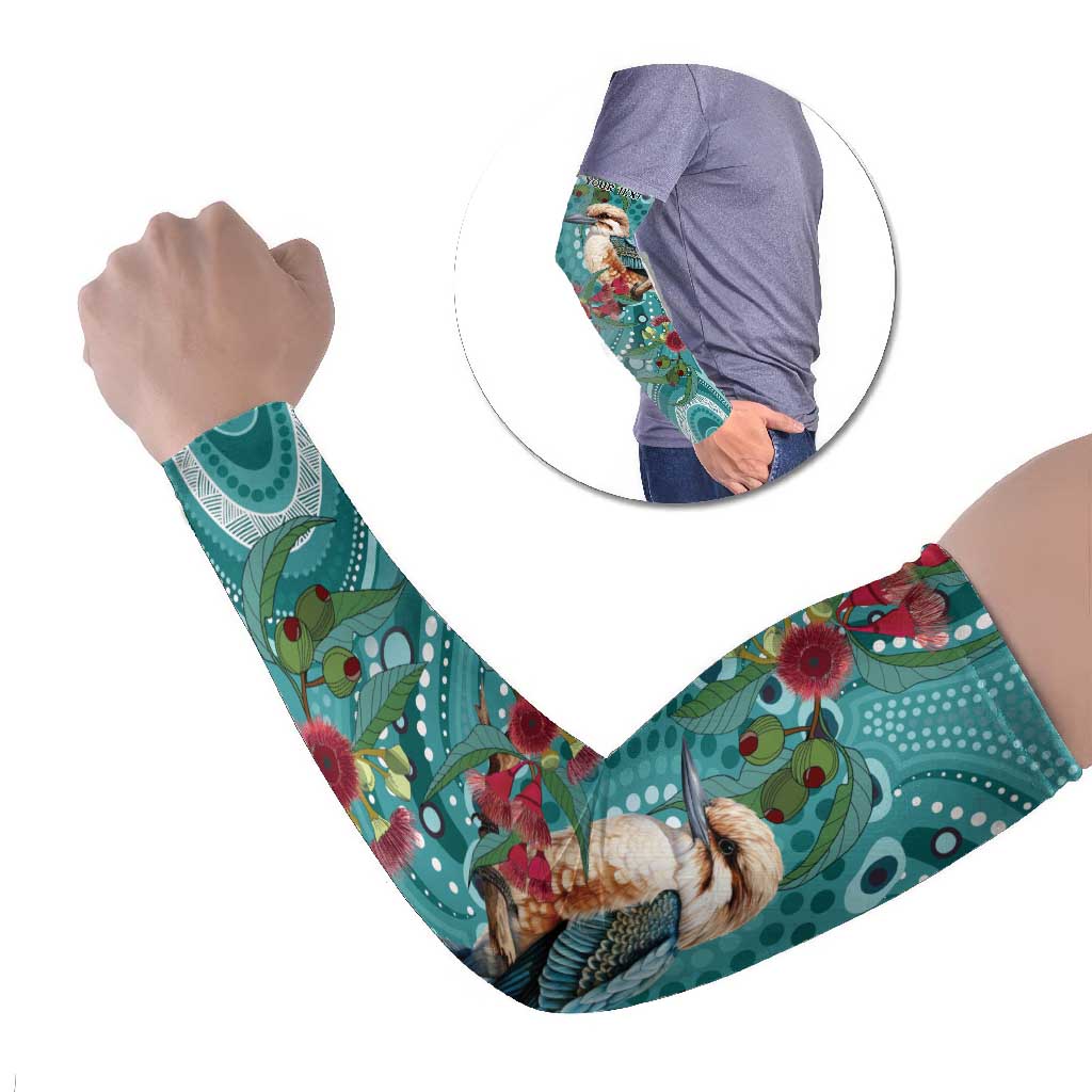 Kookaburra Eucalyptus Personalised Arm Sleeves Aboriginal Australian Dot Painting - Aussie Hoodie