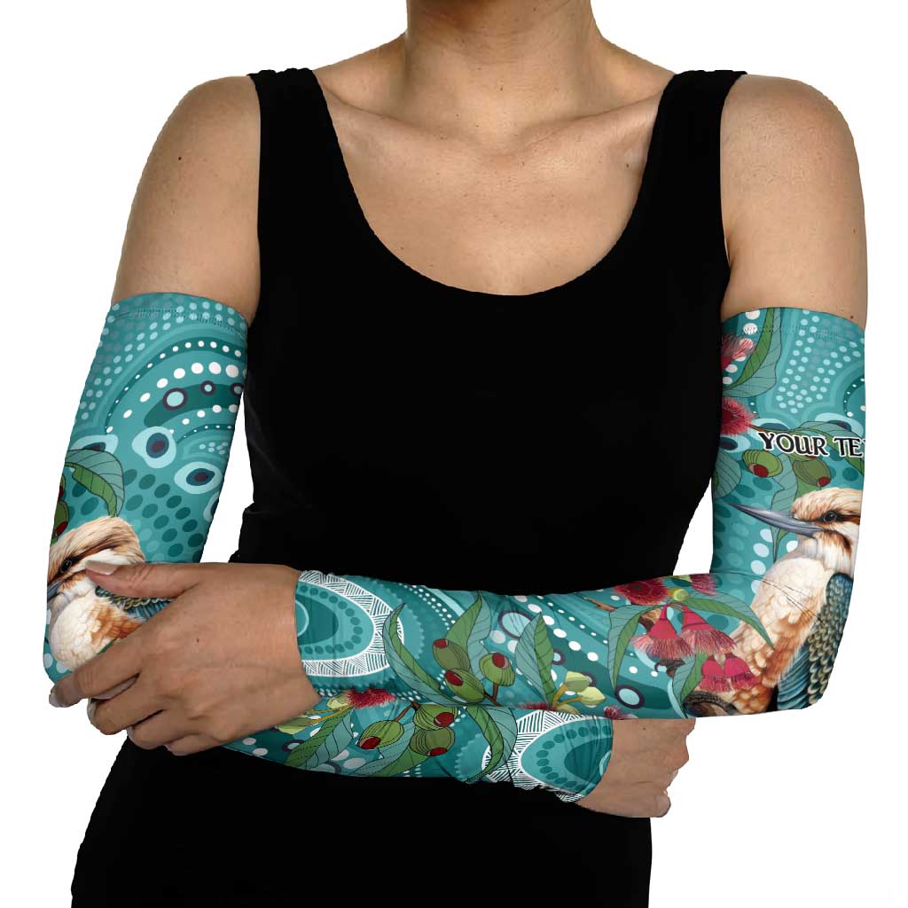Kookaburra Eucalyptus Personalised Arm Sleeves Aboriginal Australian Dot Painting - Aussie Hoodie
