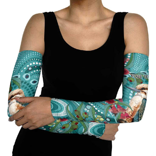 Kookaburra Eucalyptus Personalised Arm Sleeves Aboriginal Australian Dot Painting - Aussie Hoodie
