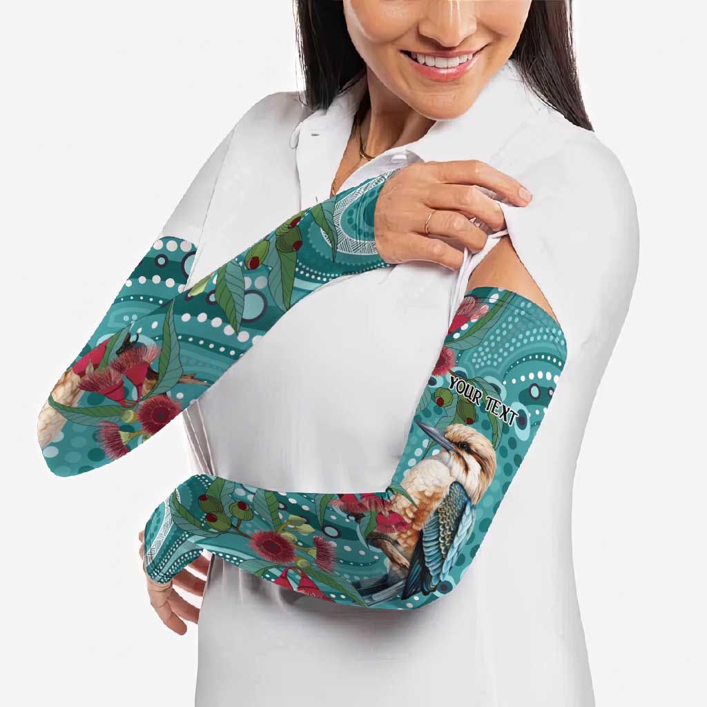 Kookaburra Eucalyptus Personalised Arm Sleeves Aboriginal Australian Dot Painting - Aussie Hoodie
