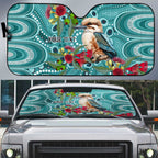 Kookaburra Eucalyptus Personalised Auto Sun Shade Aboriginal Australian Dot Painting - Aussie Hoodie
