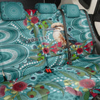 Kookaburra Eucalyptus Personalised Back Car Seat Cover Aboriginal Australian Dot Painting - Aussie Hoodie