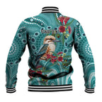 Kookaburra Eucalyptus Personalised Baseball Jacket Aboriginal Australian Dot Painting - Aussie Hoodie