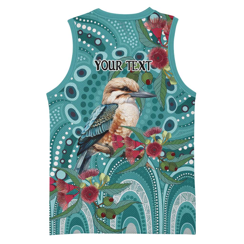 Kookaburra Eucalyptus Personalised Basketball Jersey Aboriginal Australian Dot Painting - Aussie Hoodie