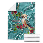 Kookaburra Eucalyptus Personalised Blanket Aboriginal Australian Dot Painting - Aussie Hoodie