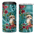 Kookaburra Eucalyptus Personalised 4 in 1 Can Cooler Tumbler Aboriginal Australian Dot Painting - Aussie Hoodie