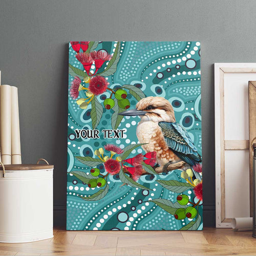 Kookaburra Eucalyptus Personalised Canvas Wall Art Aboriginal Australian Dot Painting - Aussie Hoodie