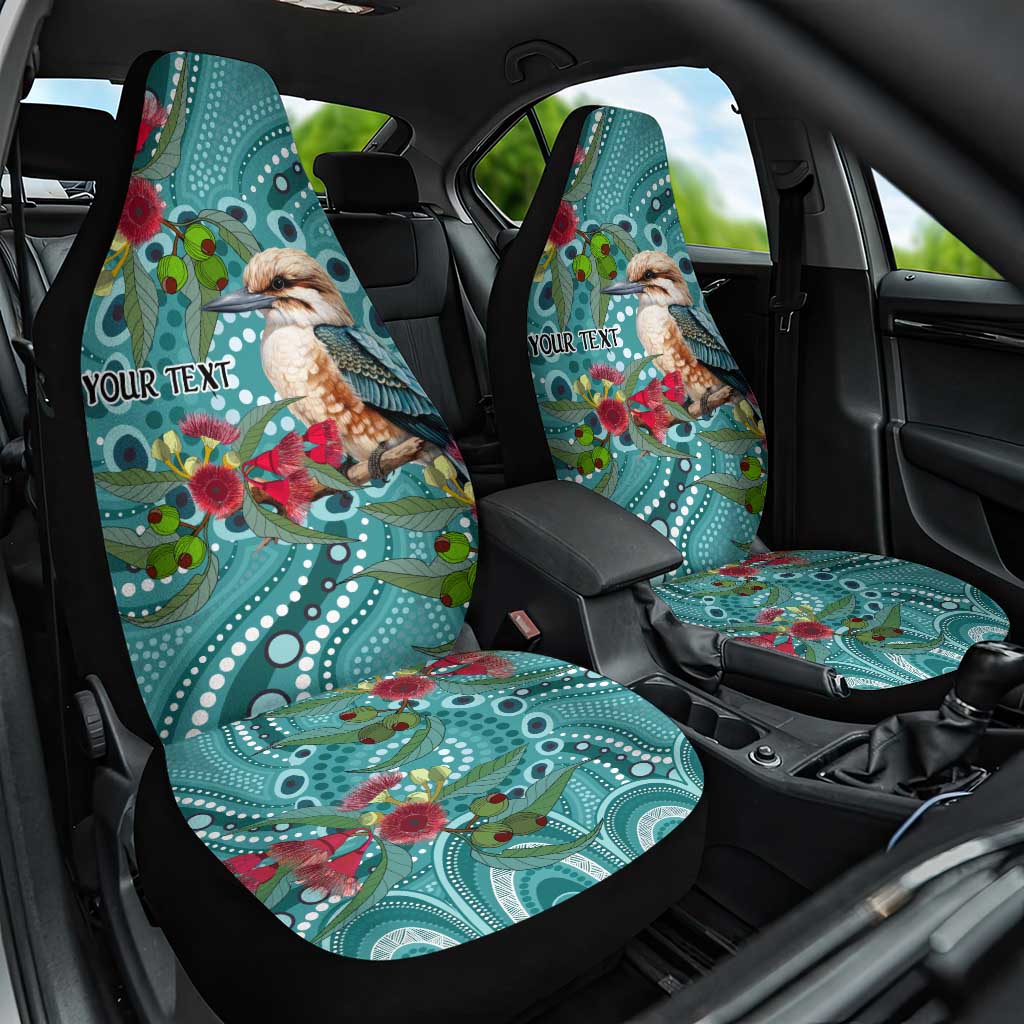 Kookaburra Eucalyptus Personalised Car Seat Cover Aboriginal Australian Dot Painting - Aussie Hoodie