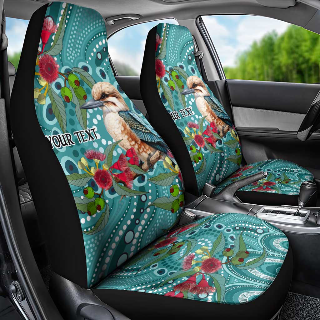 Kookaburra Eucalyptus Personalised Car Seat Cover Aboriginal Australian Dot Painting - Aussie Hoodie