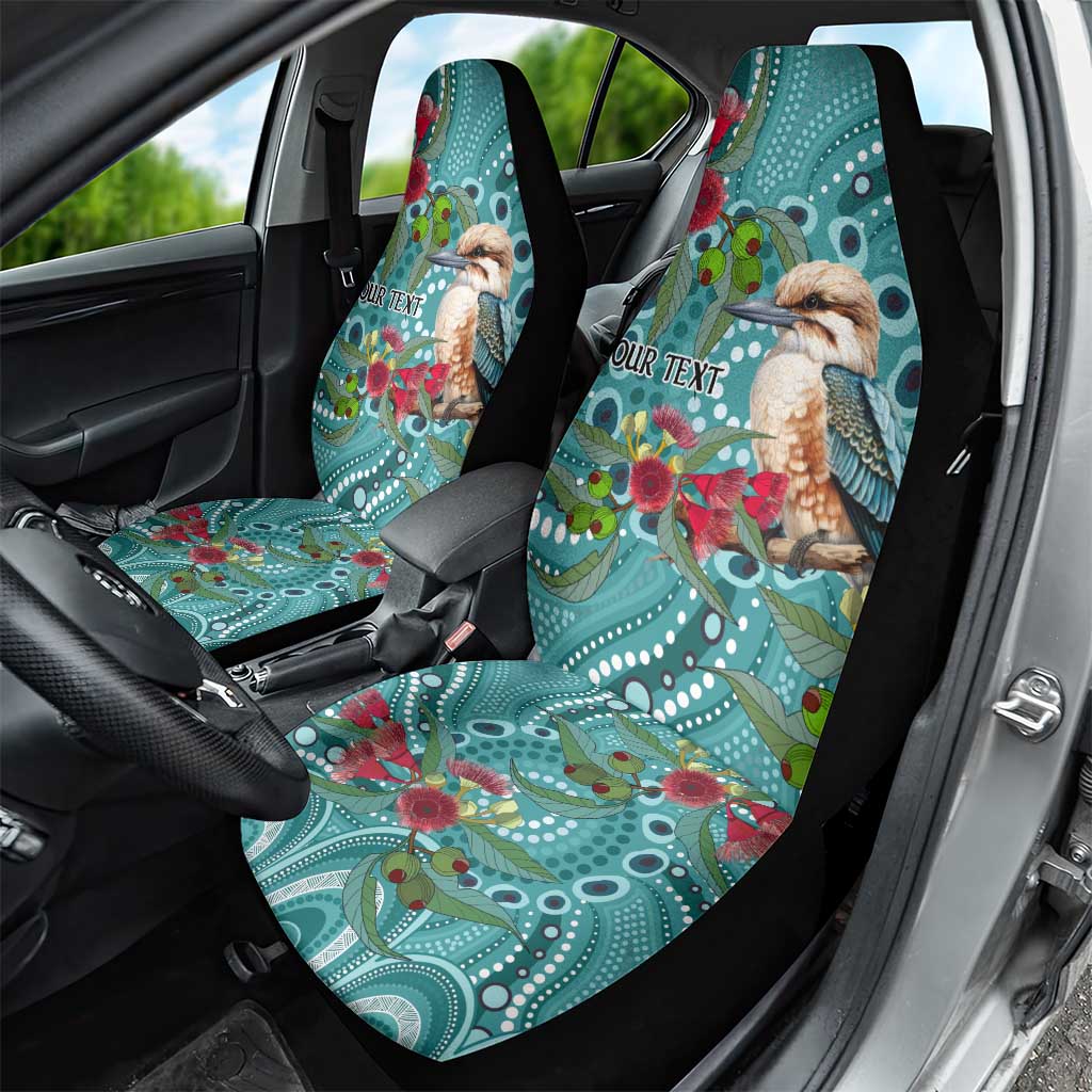 Kookaburra Eucalyptus Personalised Car Seat Cover Aboriginal Australian Dot Painting - Aussie Hoodie