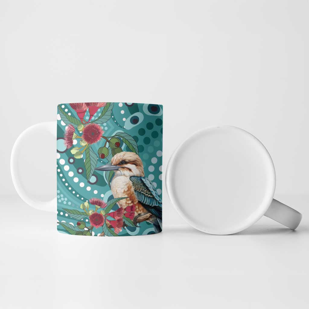 Kookaburra Eucalyptus Personalised Ceramic Mug Aboriginal Australian Dot Painting - Aussie Hoodie