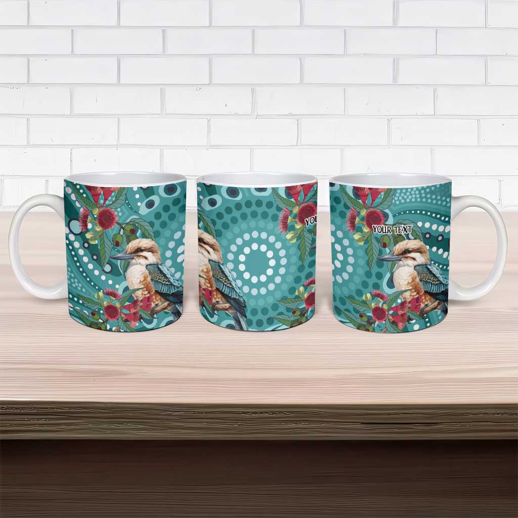 Kookaburra Eucalyptus Personalised Ceramic Mug Aboriginal Australian Dot Painting - Aussie Hoodie