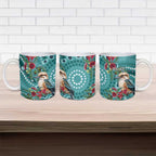 Kookaburra Eucalyptus Personalised Ceramic Mug Aboriginal Australian Dot Painting - Aussie Hoodie