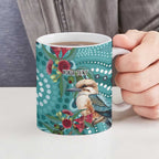 Kookaburra Eucalyptus Personalised Ceramic Mug Aboriginal Australian Dot Painting - Aussie Hoodie