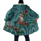Kookaburra Eucalyptus Personalised Cloak Aboriginal Australian Dot Painting - Aussie Hoodie