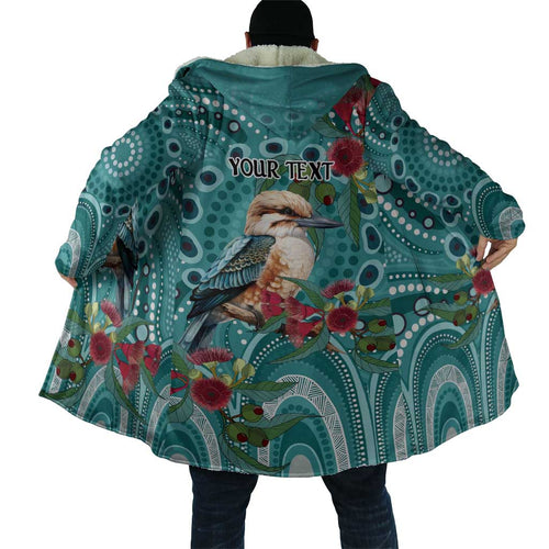 Kookaburra Eucalyptus Personalised Cloak Aboriginal Australian Dot Painting - Aussie Hoodie