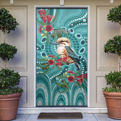 Kookaburra Eucalyptus Personalised Door Cover Aboriginal Australian Dot Painting - Aussie Hoodie
