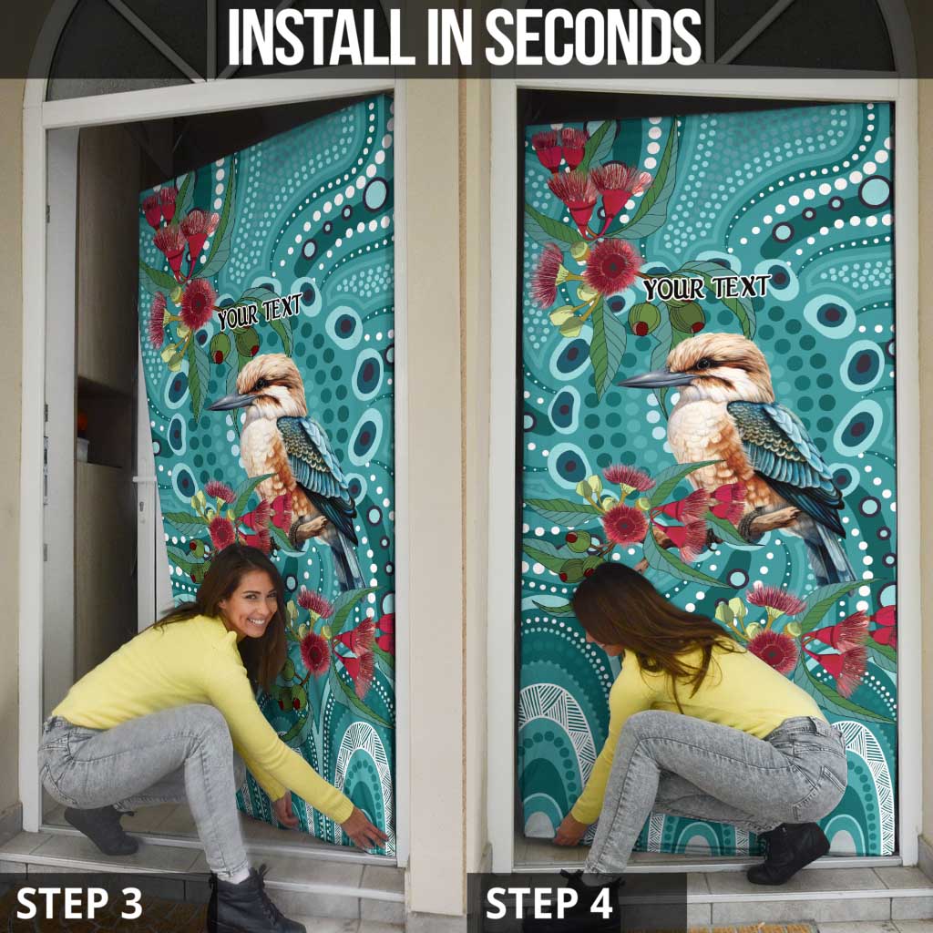 Kookaburra Eucalyptus Personalised Door Cover Aboriginal Australian Dot Painting - Aussie Hoodie
