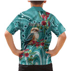 Kookaburra Eucalyptus Personalised Family Matching Mermaid Dress and Hawaiian Shirt Aboriginal Australian Dot Painting - Aussie Hoodie