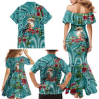 Kookaburra Eucalyptus Personalised Family Matching Mermaid Dress and Hawaiian Shirt Aboriginal Australian Dot Painting - Aussie Hoodie