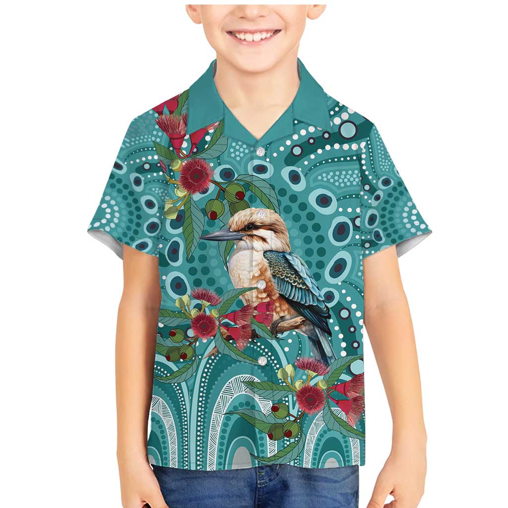 Kookaburra Eucalyptus Personalised Family Matching Mermaid Dress and Hawaiian Shirt Aboriginal Australian Dot Painting - Aussie Hoodie