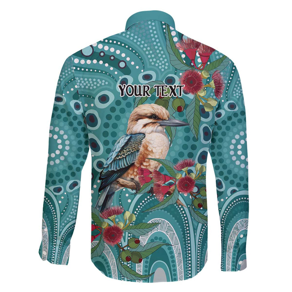 Kookaburra Eucalyptus Personalised Family Matching Off The Shoulder Long Sleeve Dress and Hawaiian Shirt Aboriginal Australian Dot Painting - Aussie Hoodie