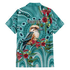 Kookaburra Eucalyptus Personalised Family Matching Off Shoulder Maxi Dress and Hawaiian Shirt Aboriginal Australian Dot Painting - Aussie Hoodie