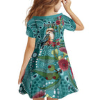 Kookaburra Eucalyptus Personalised Family Matching Off Shoulder Short Dress and Hawaiian Shirt Aboriginal Australian Dot Painting - Aussie Hoodie